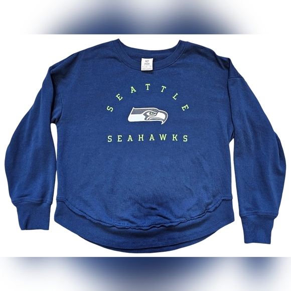 NFL Sweaters - Seattle Seahawks Women's Blue Crewneck Sweatshirt, Size Small